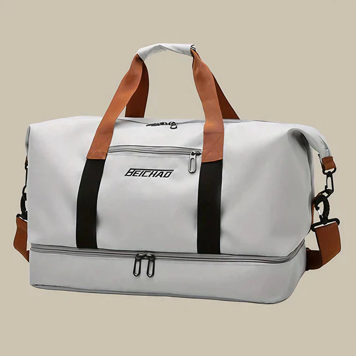 Sac de sport homme 35 à 45 L, compartiment à chaussures, gris foncé