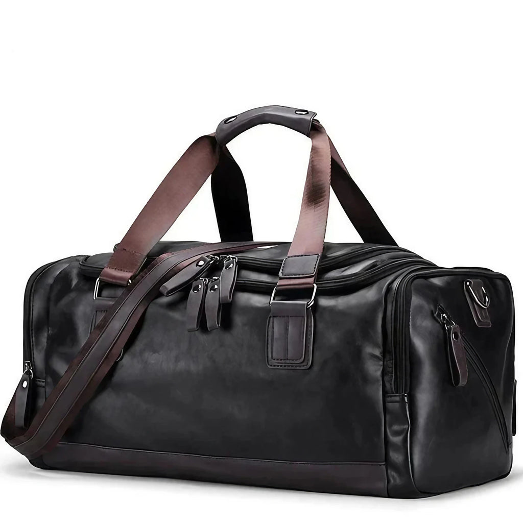 Sac de sport homme en similicuir végan, 55 cm