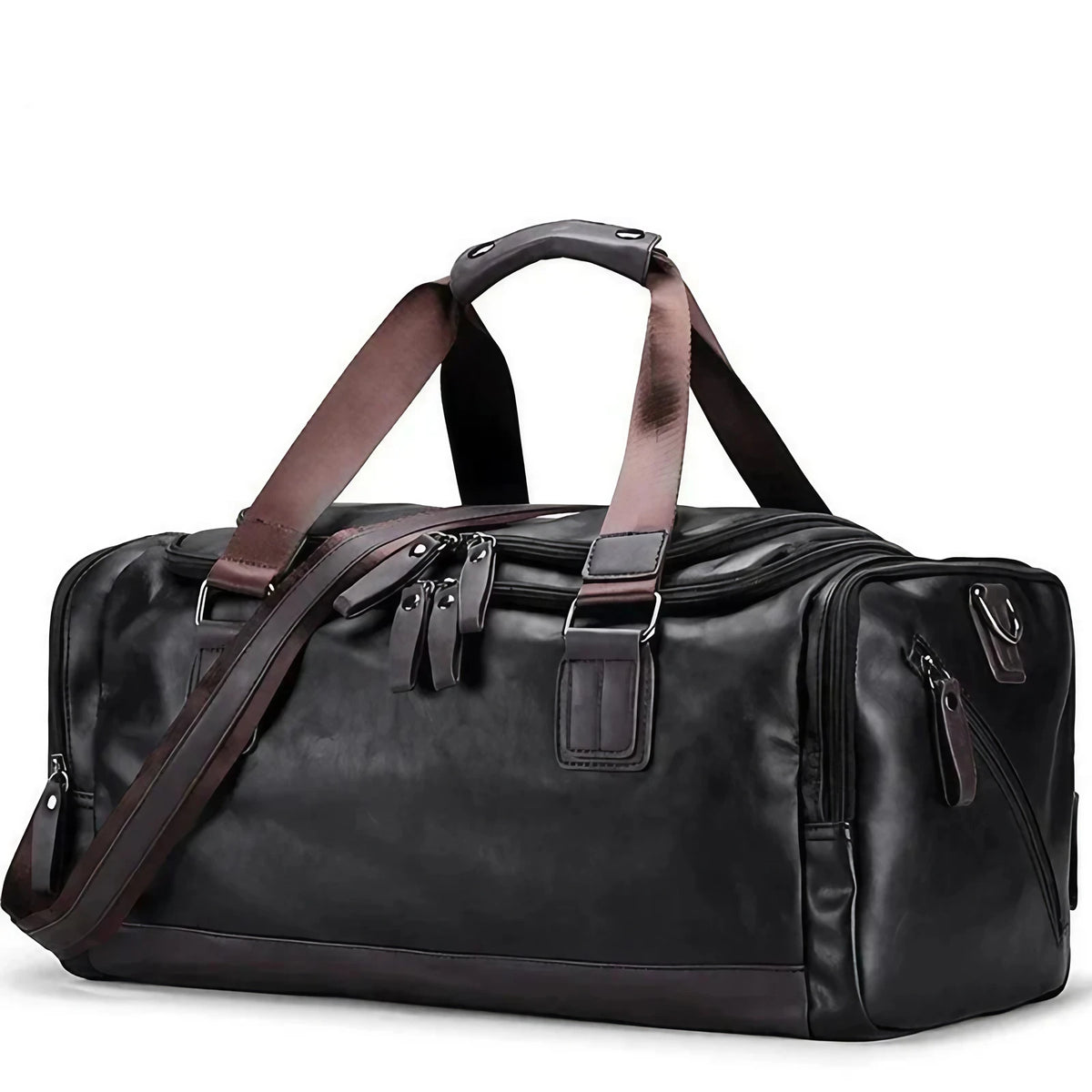 Sac de sport homme en similicuir végan, 55 cm