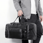 Sac de sport homme en similicuir végan, 55 cm