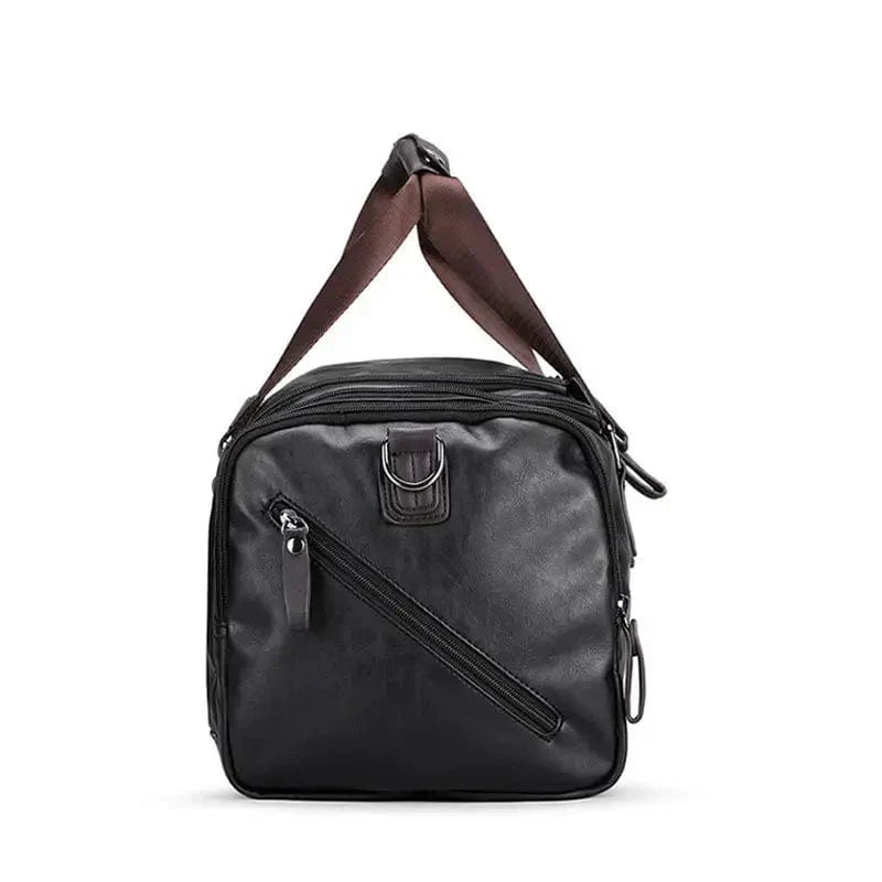 Sac de sport homme en similicuir végan, 55 cm