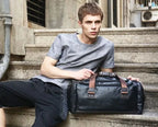 Sac de sport homme en similicuir végan, 55 cm