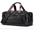 Sac de sport homme en similicuir végan, 55 cm, noir et café
