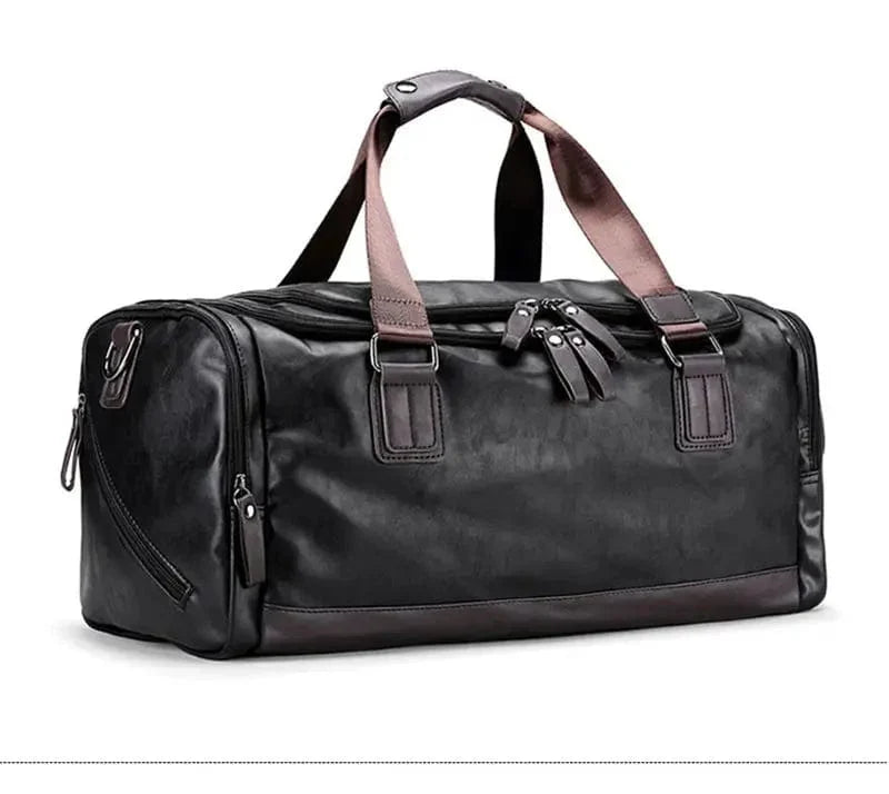 Sac de sport homme en similicuir végan, 55 cm