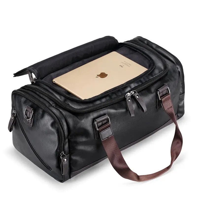 Sac de sport homme en similicuir végan, 55 cm