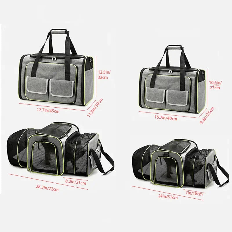 Sac de transport extensible pour chat ou petit chien, pliable