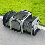 Sac de transport extensible pour chat ou petit chien, pliable, gris clair