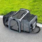 Sac de transport extensible pour chat ou petit chien, pliable, gris