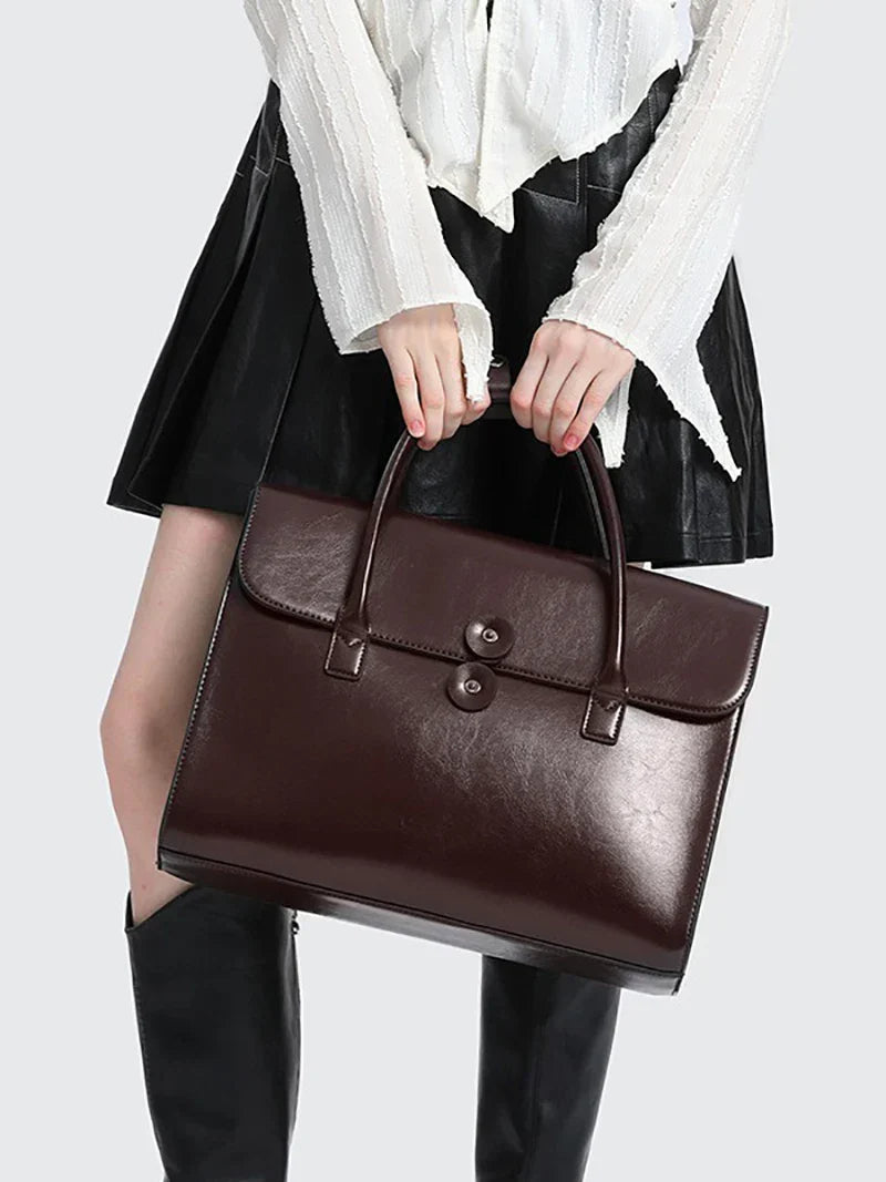 Sac de travail femme en cuir, ordinateur 14 pouces, aimanté
