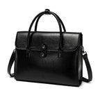 Sac de travail femme en cuir, ordinateur 14 pouces, aimanté, noir