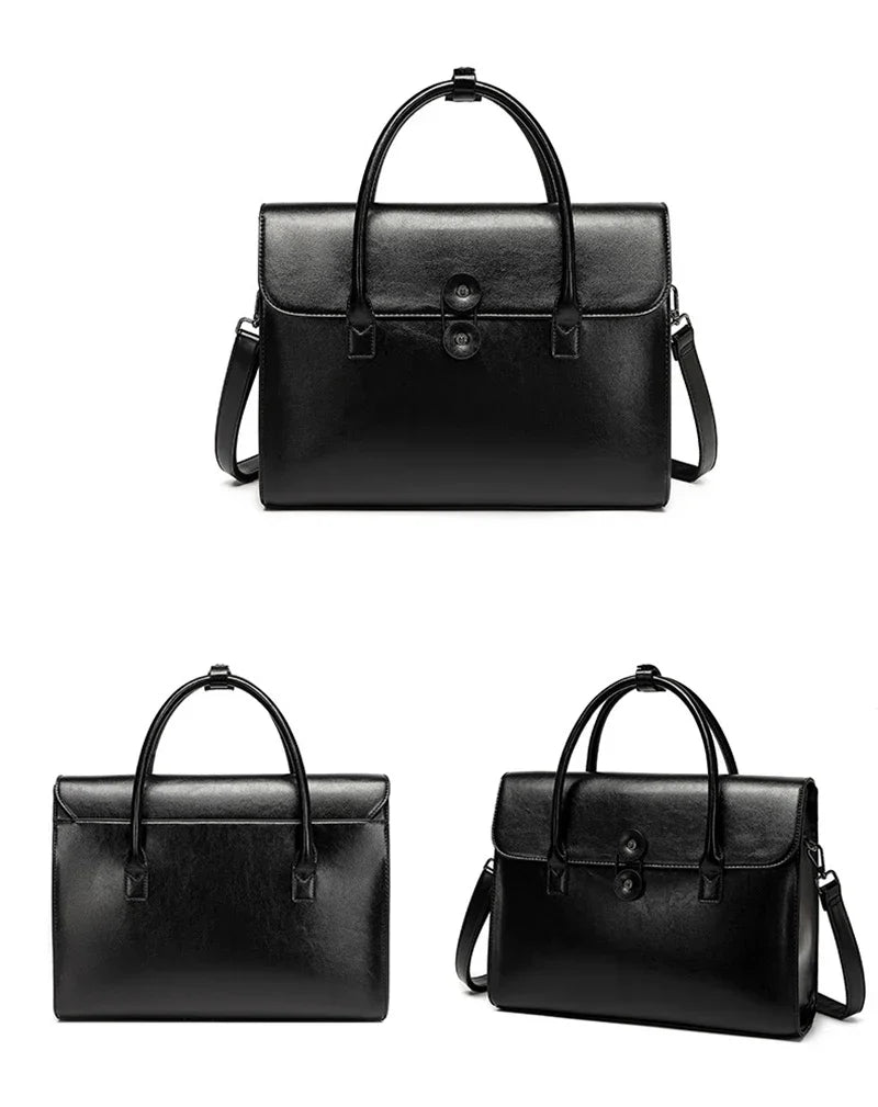 Sac de travail femme en cuir, ordinateur 14 pouces, aimanté