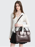 Sac de travail femme en cuir, ordinateur 14 pouces, aimanté
