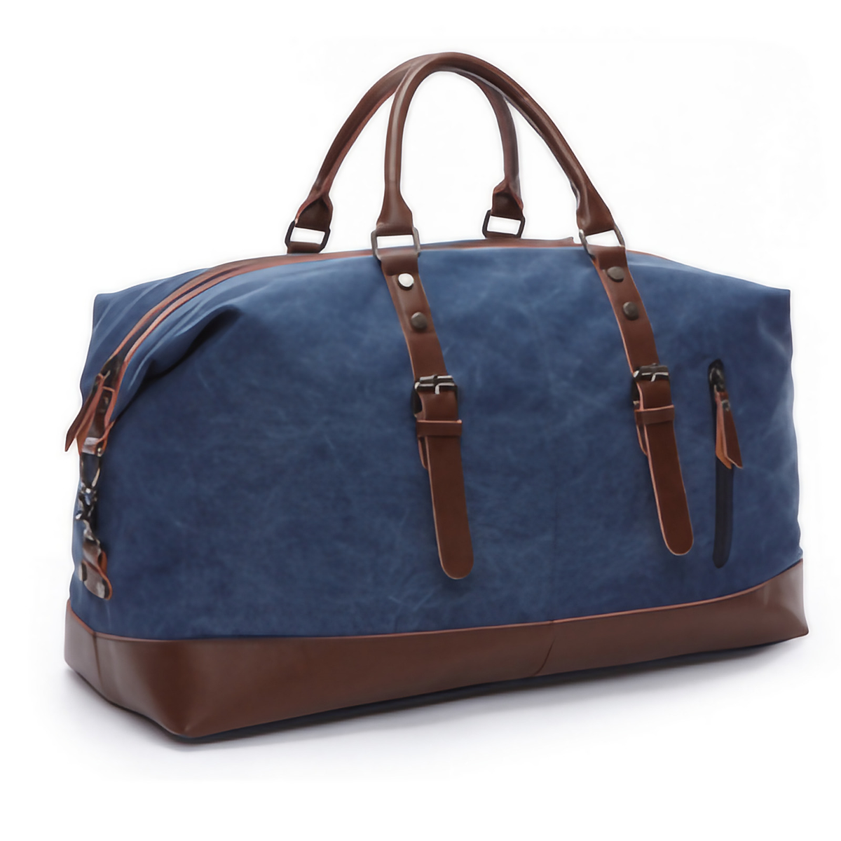 Sac de voyage femme à bandoulière réglable, poches de rangement, bleu