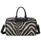 Sac de voyage femme imprimé zèbre en similicuir, 0,9 kg