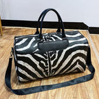 Sac de voyage femme imprimé zèbre en similicuir, 0,9 kg