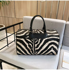 Sac de voyage femme imprimé zèbre en similicuir, 0,9 kg