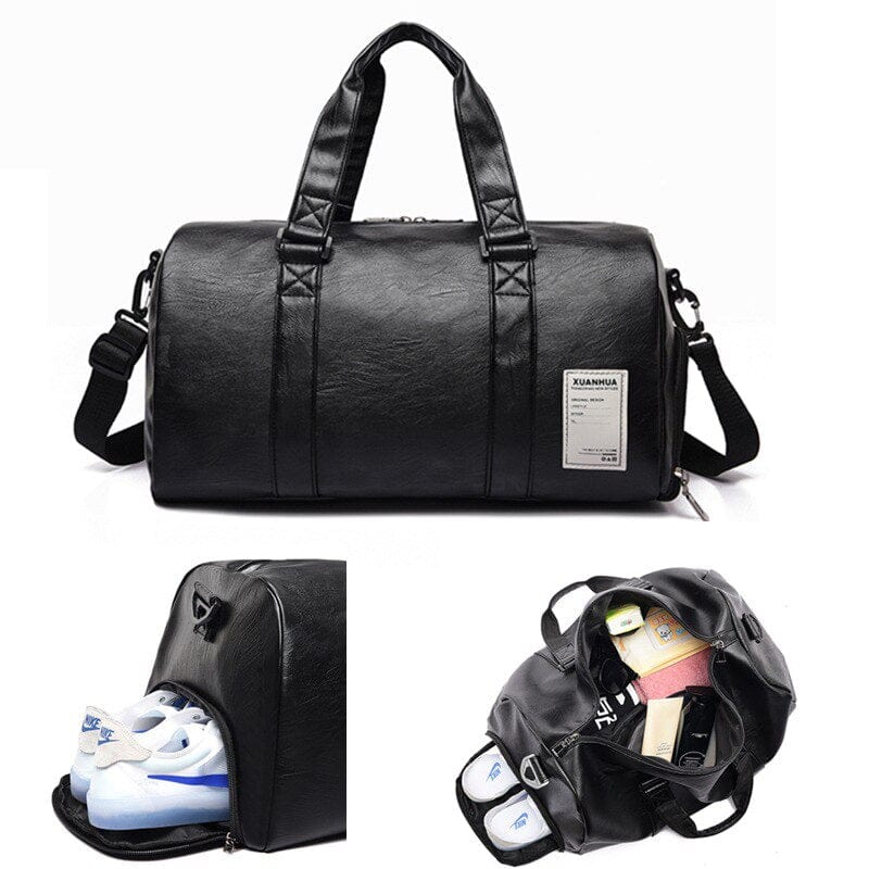Sac de voyage femme en similicuir, 20 ou 30 litres, noir ou café