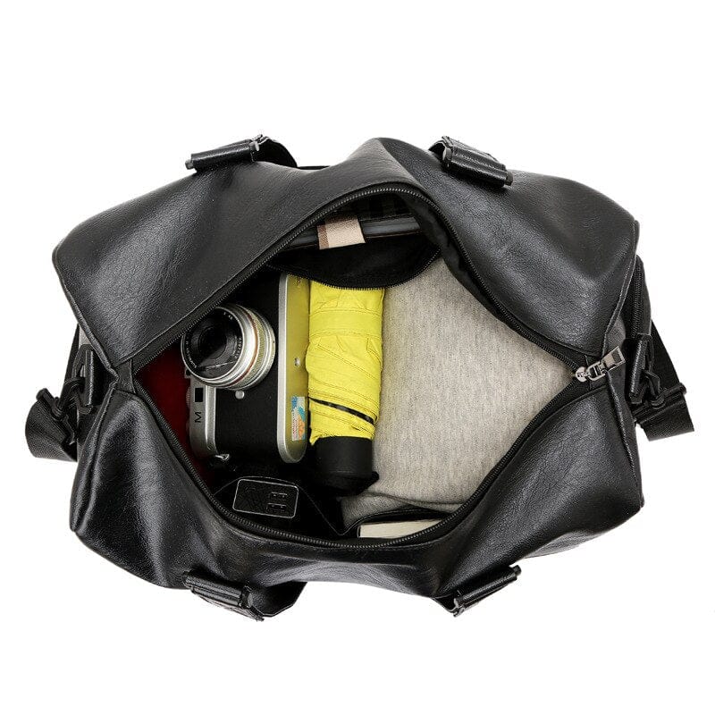 Sac de voyage femme en similicuir, 20 ou 30 litres, noir ou café
