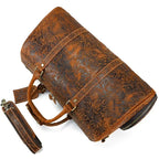Sac de voyage femme en cuir gravé de fleurs, 50 x 26 x 27 cm