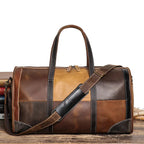 Sac de voyage femme en patchwork, tons bruns, 50 x 25 x 30 cm