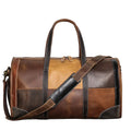 Sac de voyage femme en patchwork, tons bruns, 50 x 25 x 30 cm, patchwork