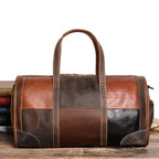 Sac de voyage femme en patchwork, tons bruns, 50 x 25 x 30 cm
