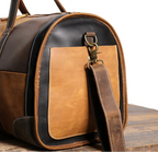 Sac de voyage femme en patchwork, tons bruns, 50 x 25 x 30 cm