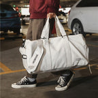 Sac de voyage femme en similicuir, petit ou grand, trois coloris, blanc