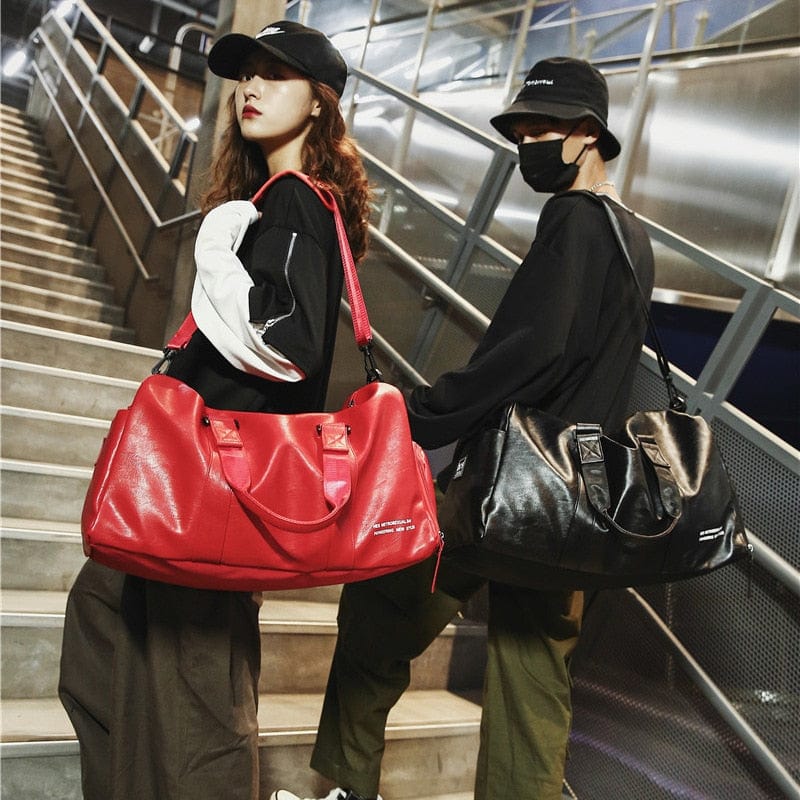 Sac de voyage femme en similicuir, petit ou grand, trois coloris