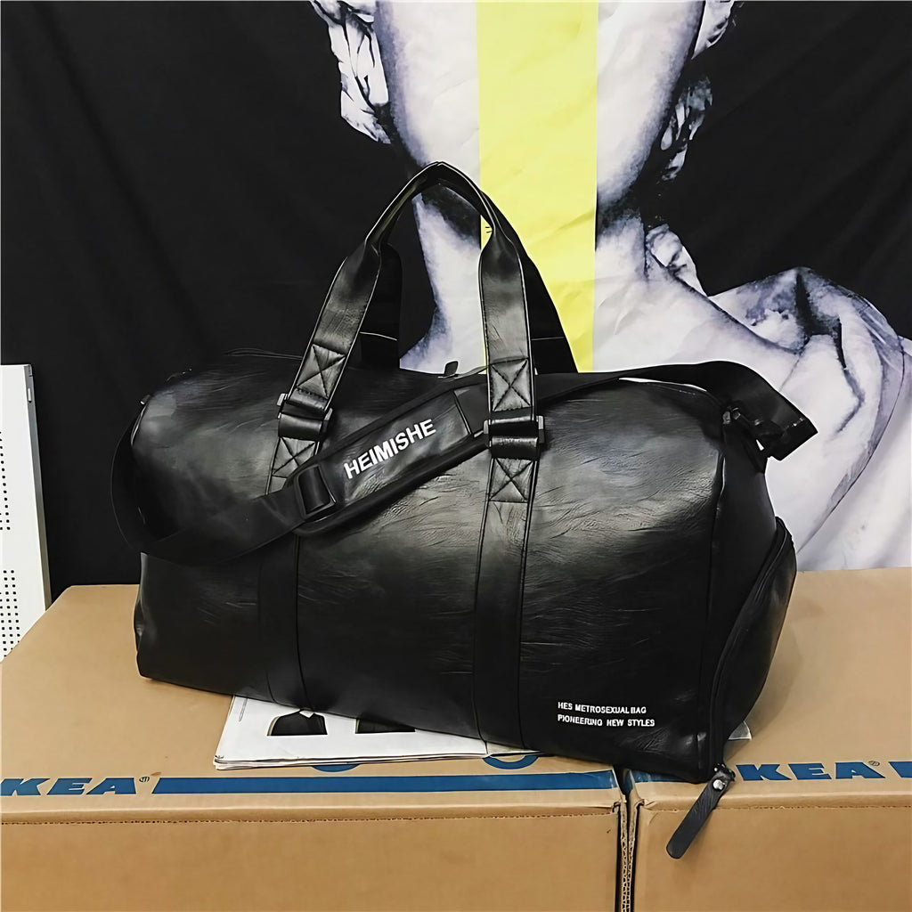 Sac de voyage femme en similicuir, petit ou grand, trois coloris, noir