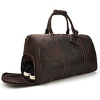Sac de voyage homme en cuir 55 cm, compartiment à chaussures