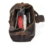 Sac de voyage homme en cuir 55 cm, compartiment à chaussures
