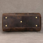 Sac de voyage homme en cuir 55 cm, compartiment à chaussures