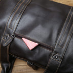 Sac de voyage homme en cuir, 45 x 17 x 28 cm, zippé
