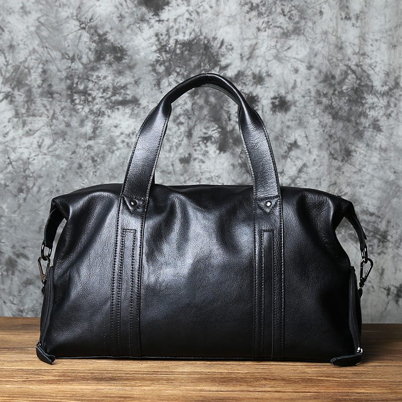 Sac de voyage homme en cuir, 45 x 17 x 28 cm, zippé