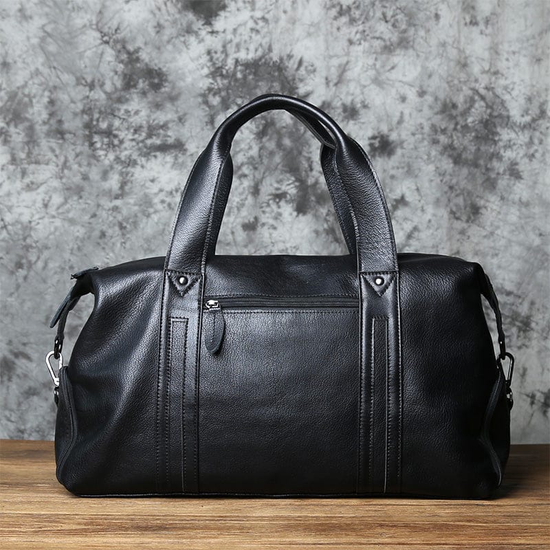 Sac de voyage homme en cuir, 45 x 17 x 28 cm, zippé
