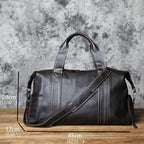 Sac de voyage homme en cuir, 45 x 17 x 28 cm, zippé