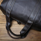 Sac de voyage homme en cuir, 45 x 17 x 28 cm, zippé