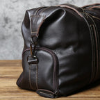 Sac de voyage homme en cuir, 45 x 17 x 28 cm, zippé