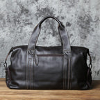 Sac de voyage homme en cuir, 45 x 17 x 28 cm, zippé