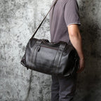 Sac de voyage homme en cuir, 45 x 17 x 28 cm, zippé