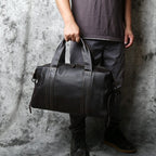 Sac de voyage homme en cuir, 45 x 17 x 28 cm, zippé