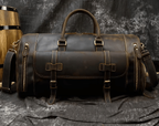 Sac de voyage homme en cuir, 52 ou 58 cm, marron ou café, café