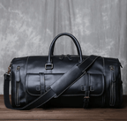 Sac de voyage homme en cuir, 52 ou 58 cm, marron ou café