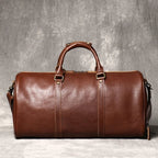 Sac de voyage homme en cuir, 50 x 25 x 25 cm, bandoulière réglable