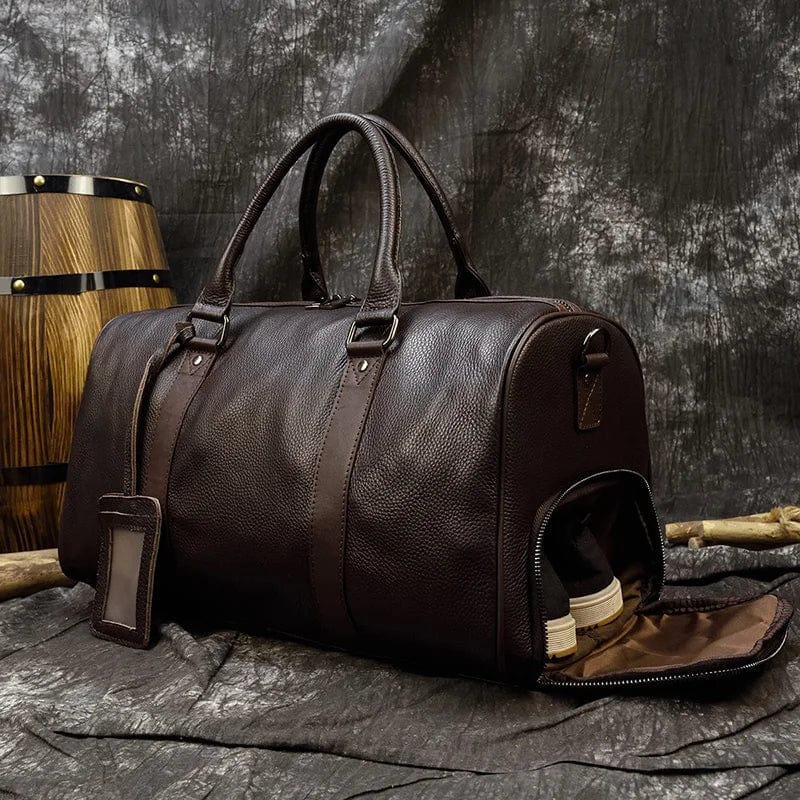 Sac de voyage homme en cuir, format cabine 45 cm