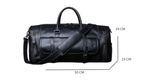 Sac de voyage homme en cuir noir, 50 cm, fermeture éclair