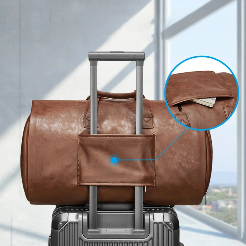 Sac de voyage homme porte-costume en similicuir, 50 x 28 x 30 cm