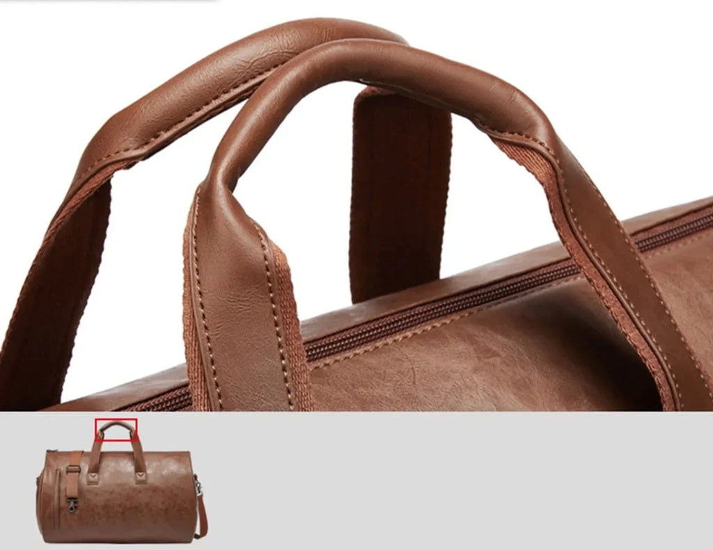 Sac de voyage homme porte-costume en similicuir, 50 x 28 x 30 cm