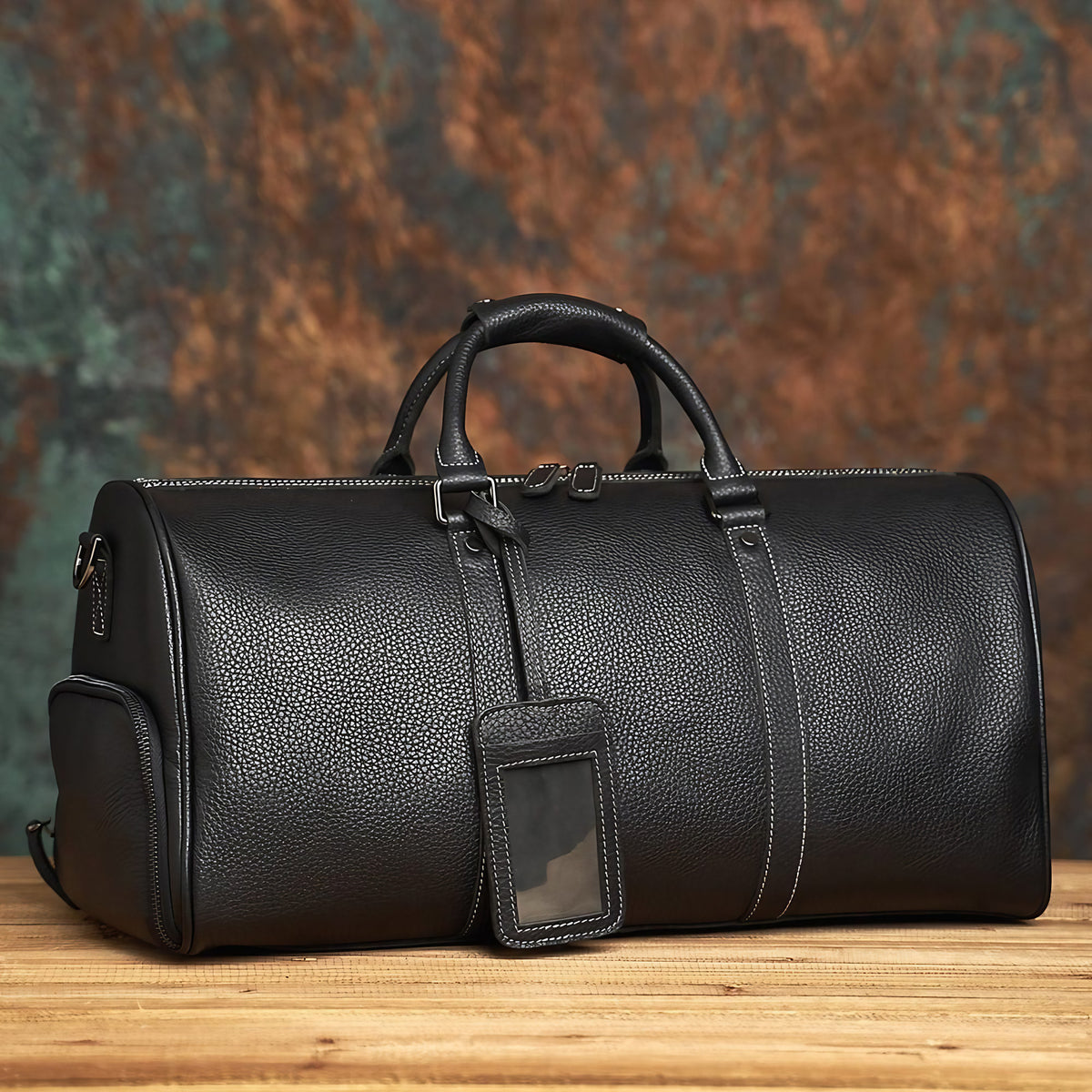 Sac de voyage homme souple 50 cm, bandoulière réglable, noir